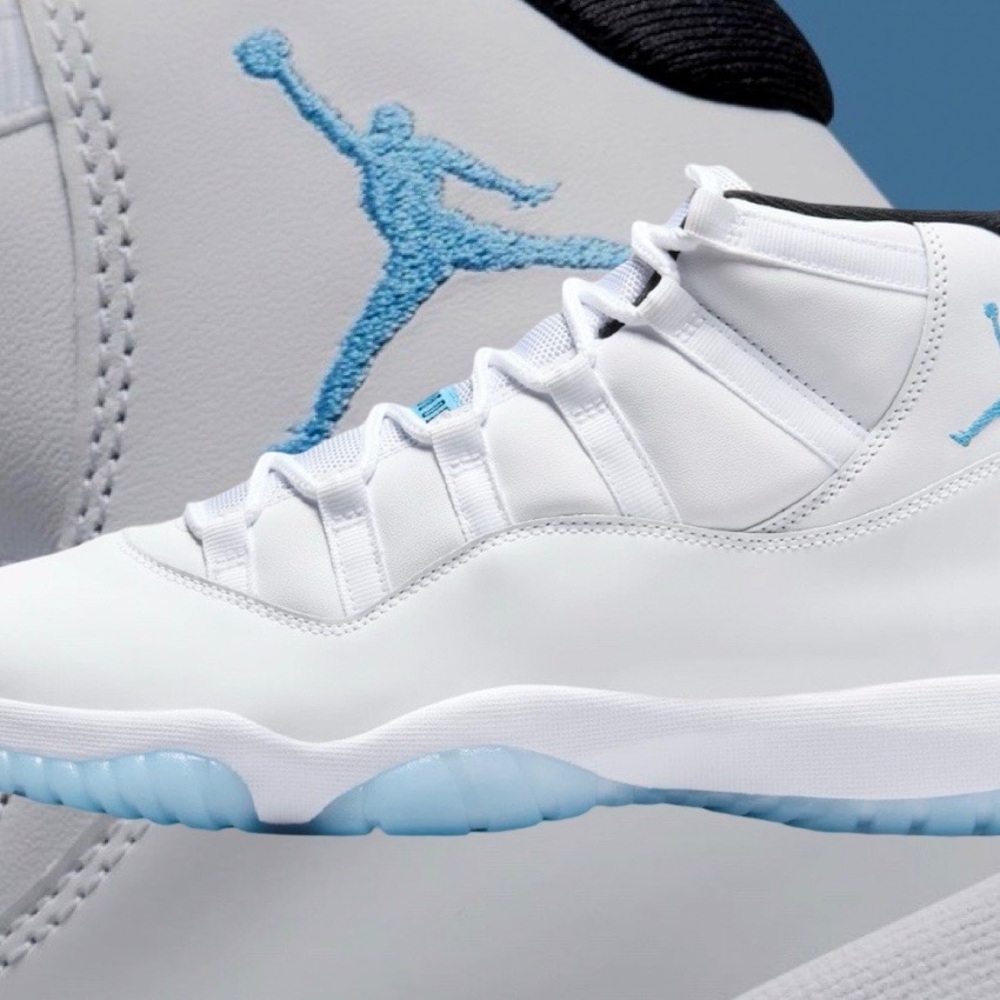 Nike Air Jordan 11 Kids Legend - Columbia Blue Size 2y Missing Insoles